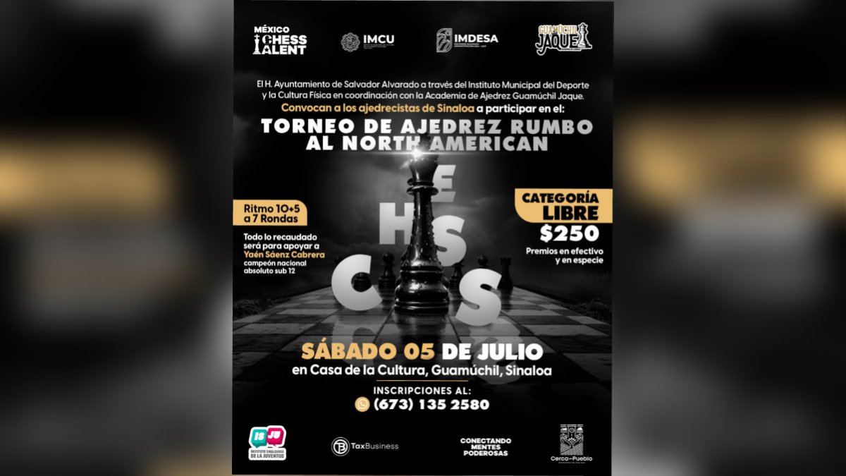 realizaran torneo de ajedrez en Salvador Alvarado