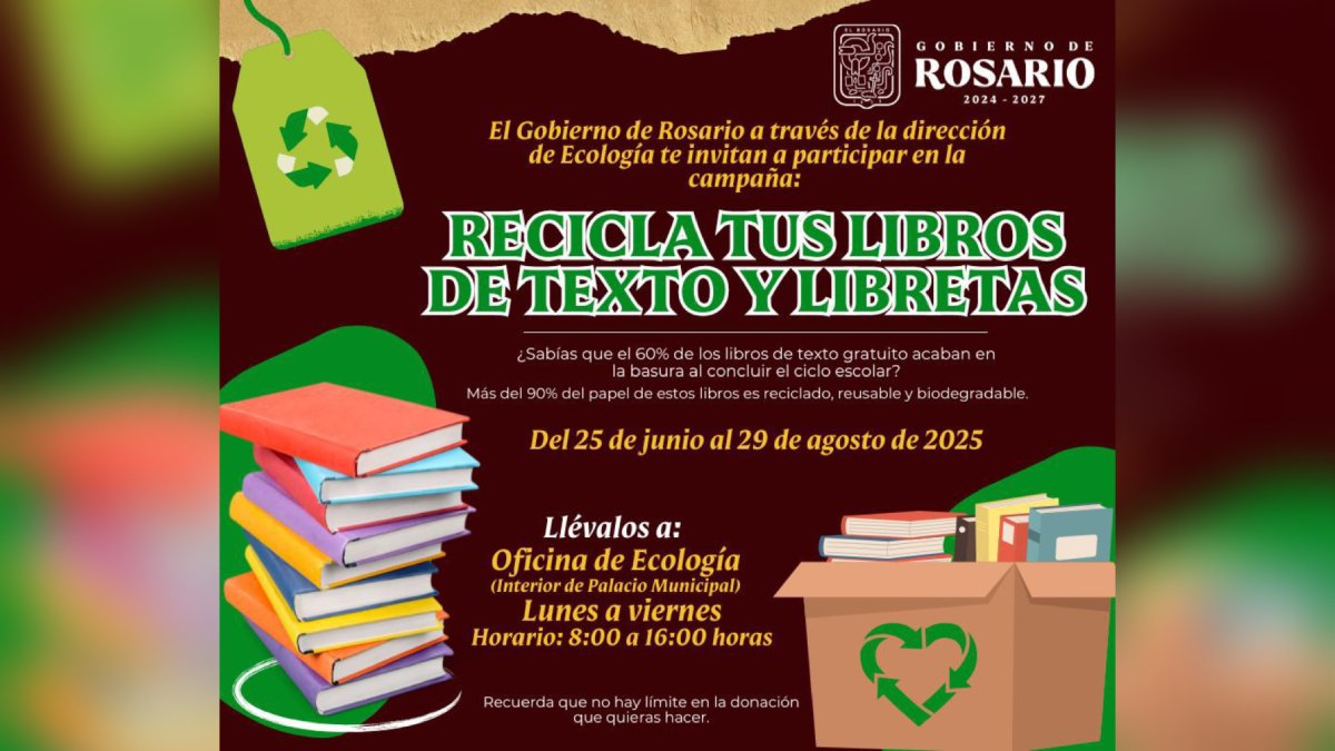 Regresa a Rosario la campaña de reciclaje de libros y libretas escolares