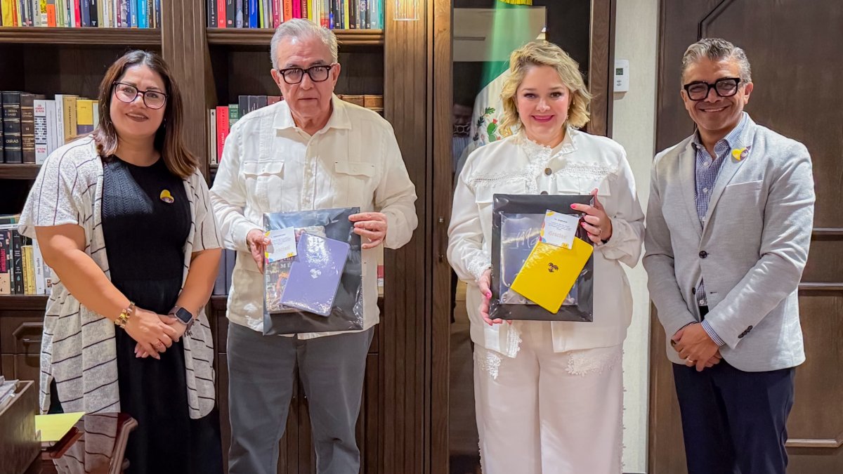Rubén Rocha Moya y Eneyda Rocha Ruiz, se reunieron con el director general de la Fundación Teletón