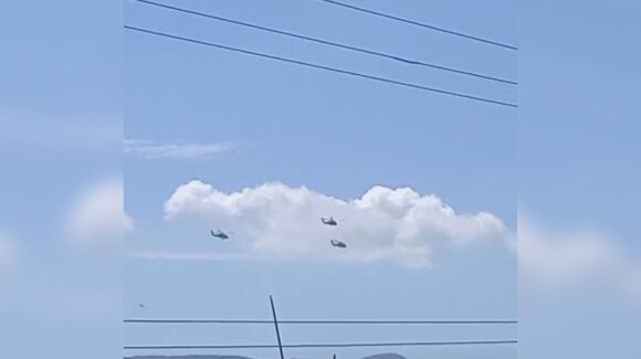 ¡Operativos aéreos! Tres helicópteros de las Fuerzas Armadas surcan el cielo en Culiacán