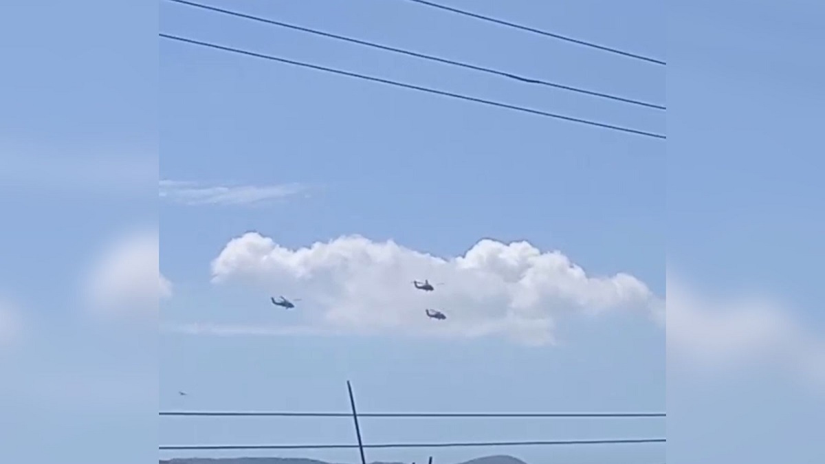 ¡Operativos aéreos! Tres helicópteros de las Fuerzas Armadas surcan el cielo en Culiacán