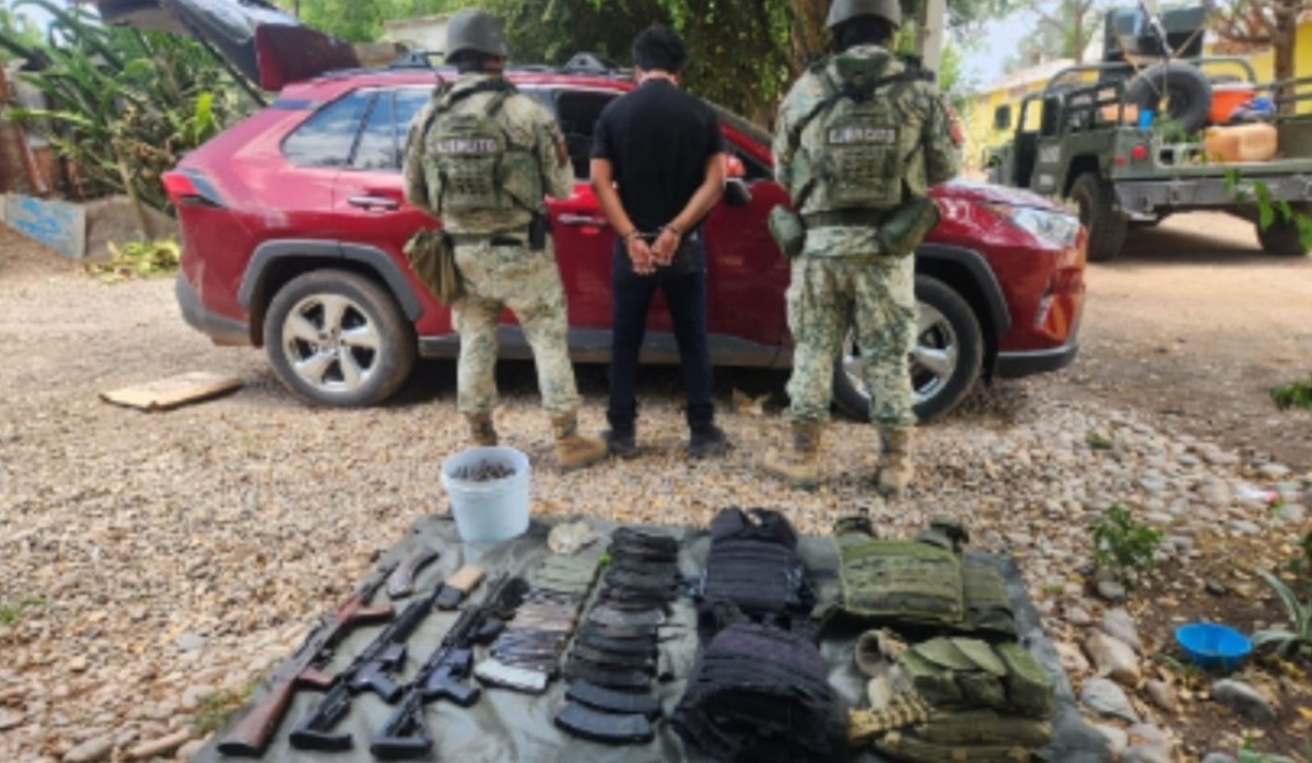 Un detenido con armamento en Estación Rosales, Culiacán