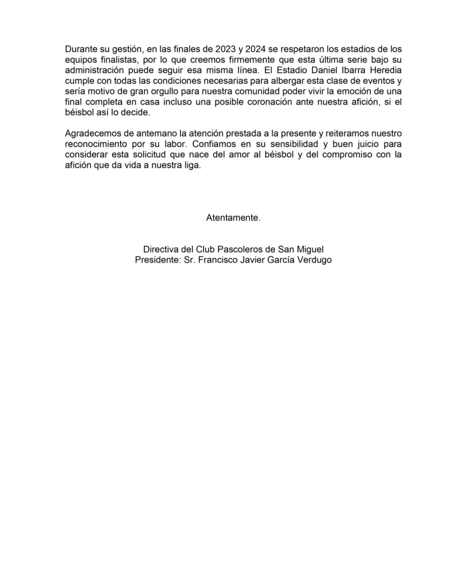 Comunicado Pascoleros
