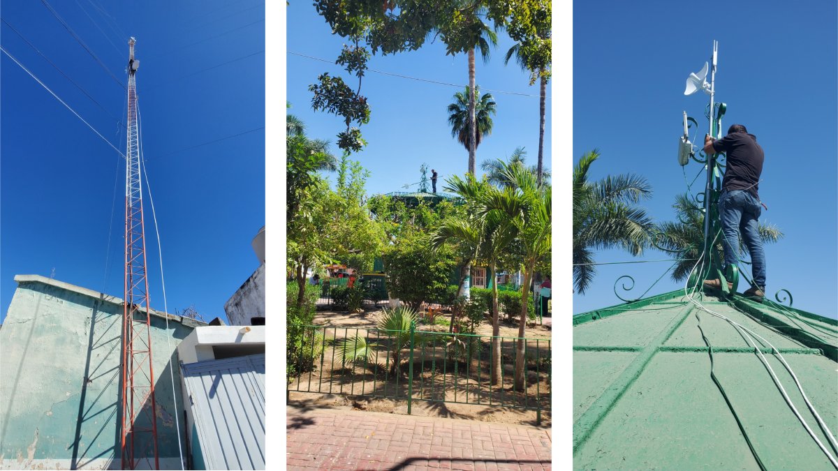 Instalación de antenas para internet gratuito en zonas rurales de Mazatlán