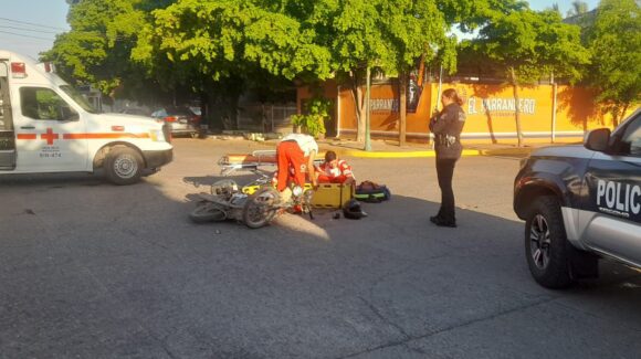 Motociclista resultó lesionado tras un choque, en Guasave