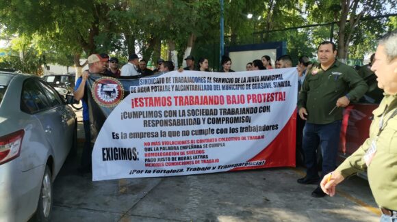 Cumplen lo anunciado; sindicalizados de Jumapag trabajan bajo protesta