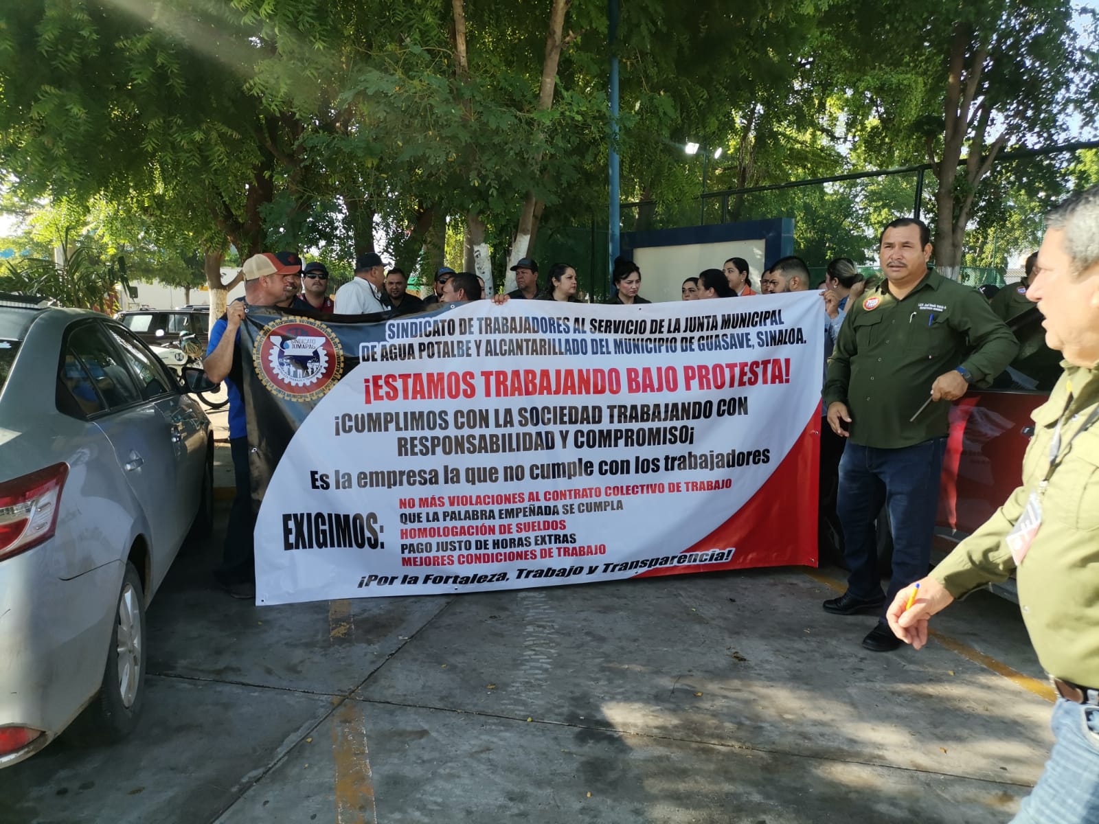Sindicalizados de Jumapag trabajan bajo protesta