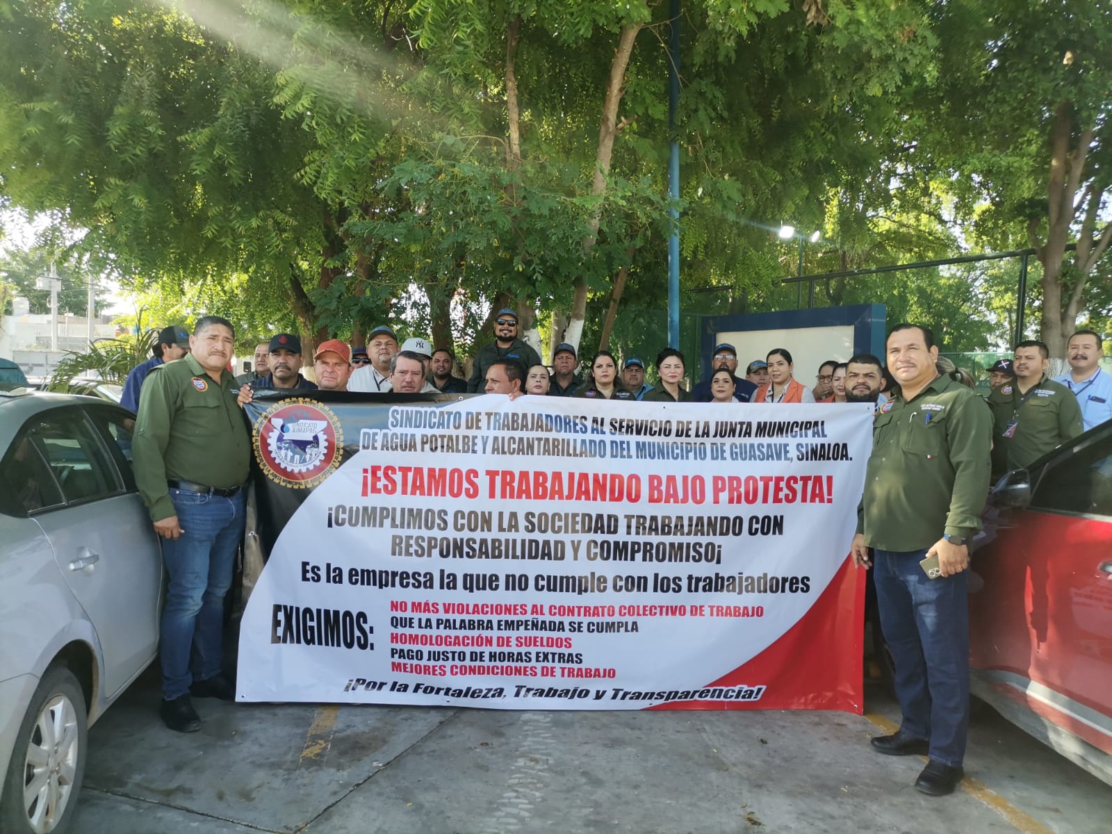 Sindicalizados de Jumapag trabajan bajo protesta