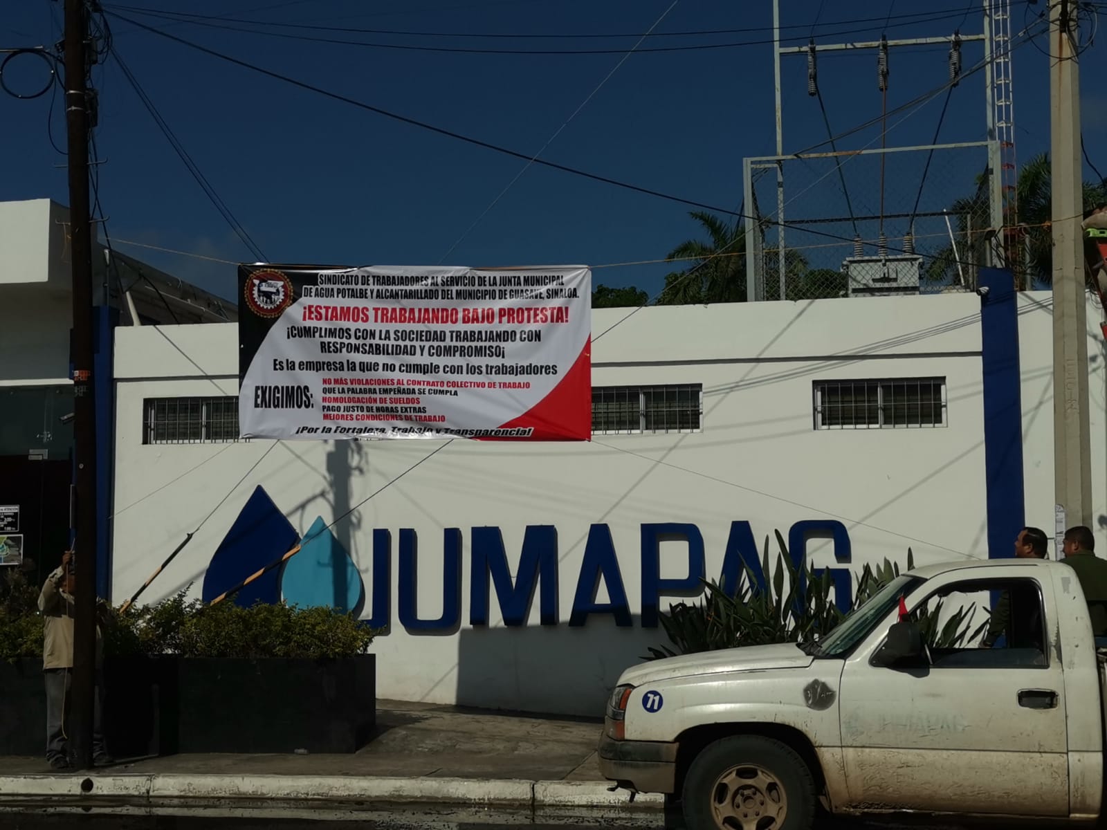 Sindicalizados de Jumapag trabajan bajo protesta
