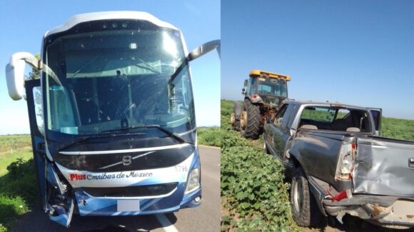 Choque por alcance en la autopista Mazatlán-Culiacán a la altura de Elota, deja solo daños materiales