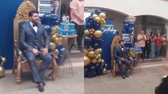 ¡Con mariachi, pastel y su emblemática silla! Así celebra su cumpleaños el alcalde de Elota