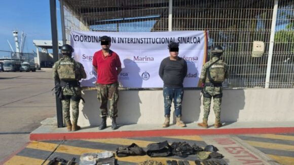 Capturan a dos sujetos con armamento de guerra y explosivos, en Concordia
