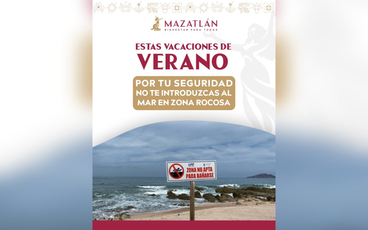 aviso vacaciones de verano Mazatlán