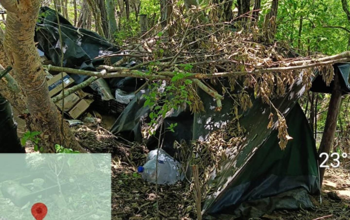 campamento clandestino del crimen organizado en San Ignacio