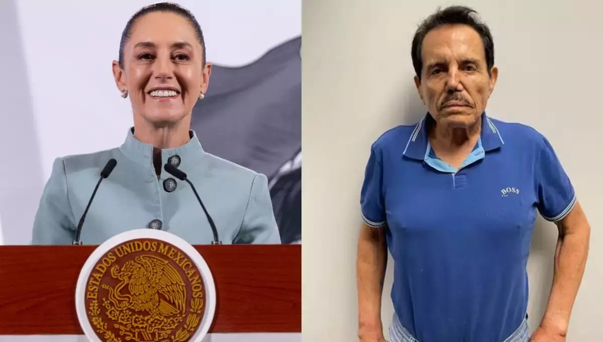 Claudia Sheinbaum (izquierda) El Mayo Zambada (derecha)