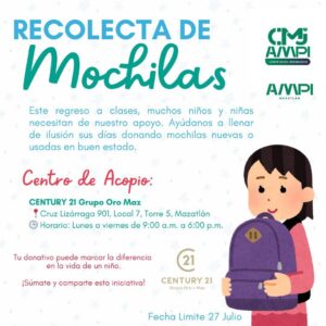 Colecta de Mochila con Causa de Century 21 y AMPI en Mazatlán