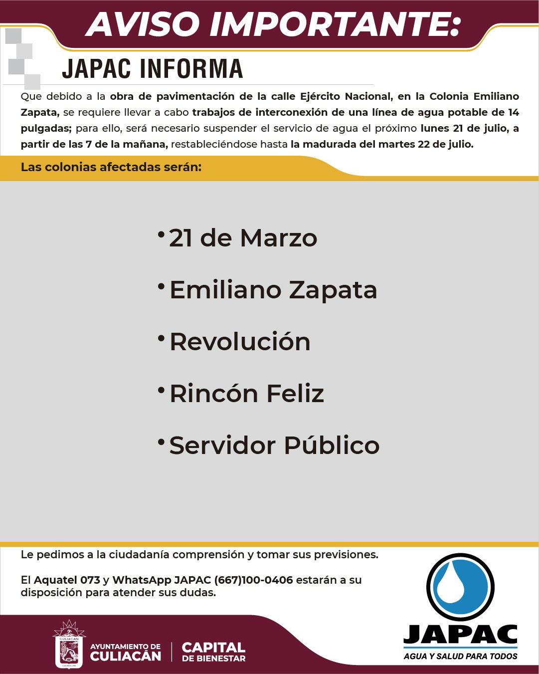 corte de agua