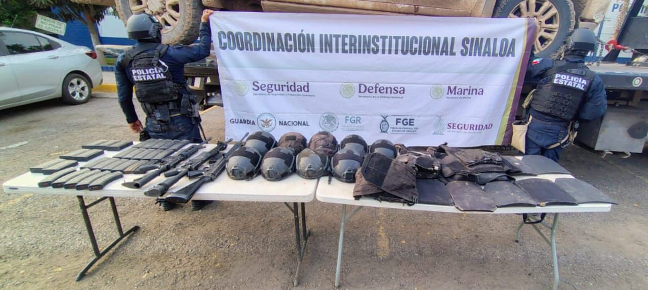 Decomisan armas, cartuchos y equipo táctico en Caminaguato