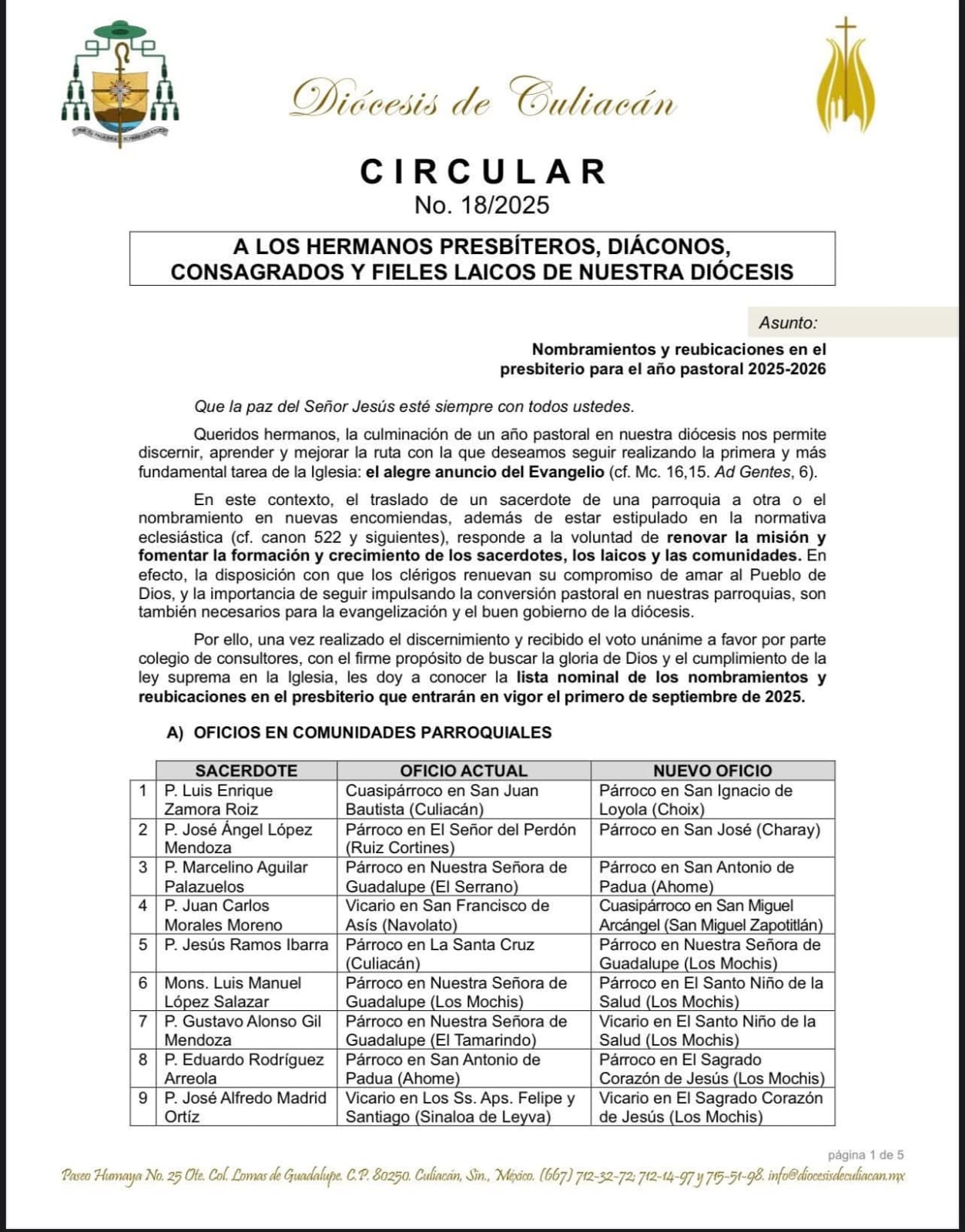 diocesis de culiacan circular