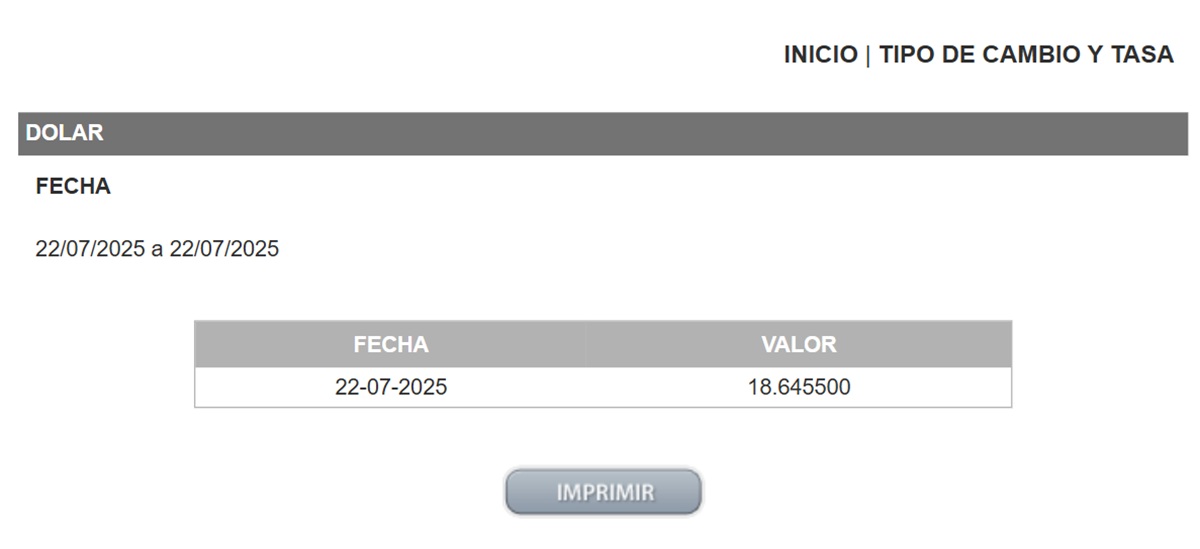 Precio del dólar en el DOF