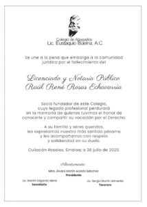 Esquela de Raúl René Rosas Echavarría 
