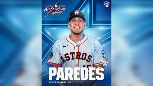 El mexicano Isaac Paredes representará a los Astros de Houston en el Juego de Estrellas 2025 de la MLB