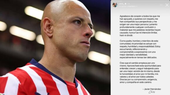 “Chicharito” Hernández se disculpa con mensaje de reflexión tras polémica