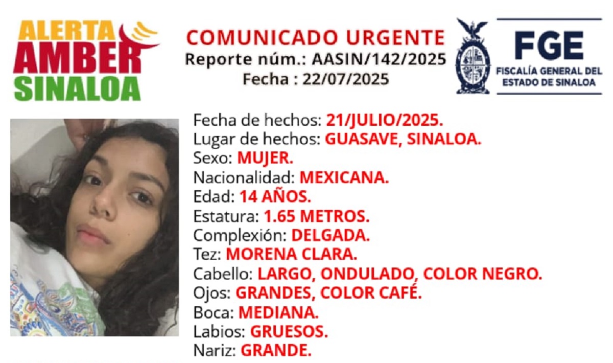 Alerta Amber por la desaparición de Julissa, la joven se fue de su casa la tarde de ayer lunes