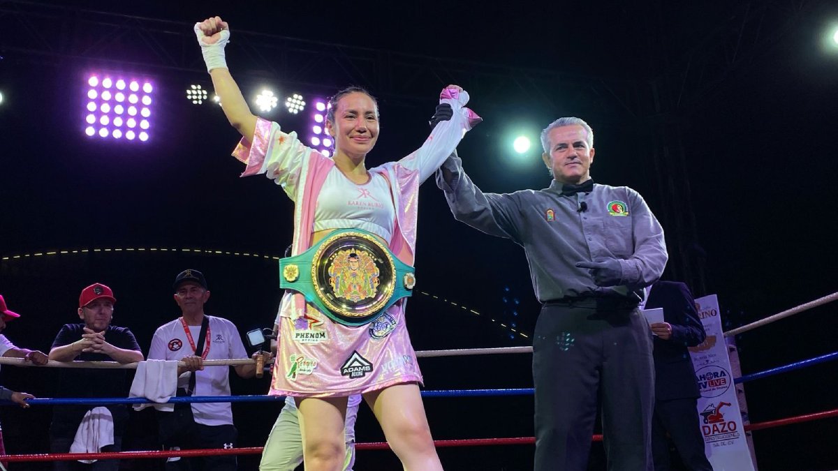Karen Rubio gana el título CMB "Julio César Chávez" por TKO en Culiacán