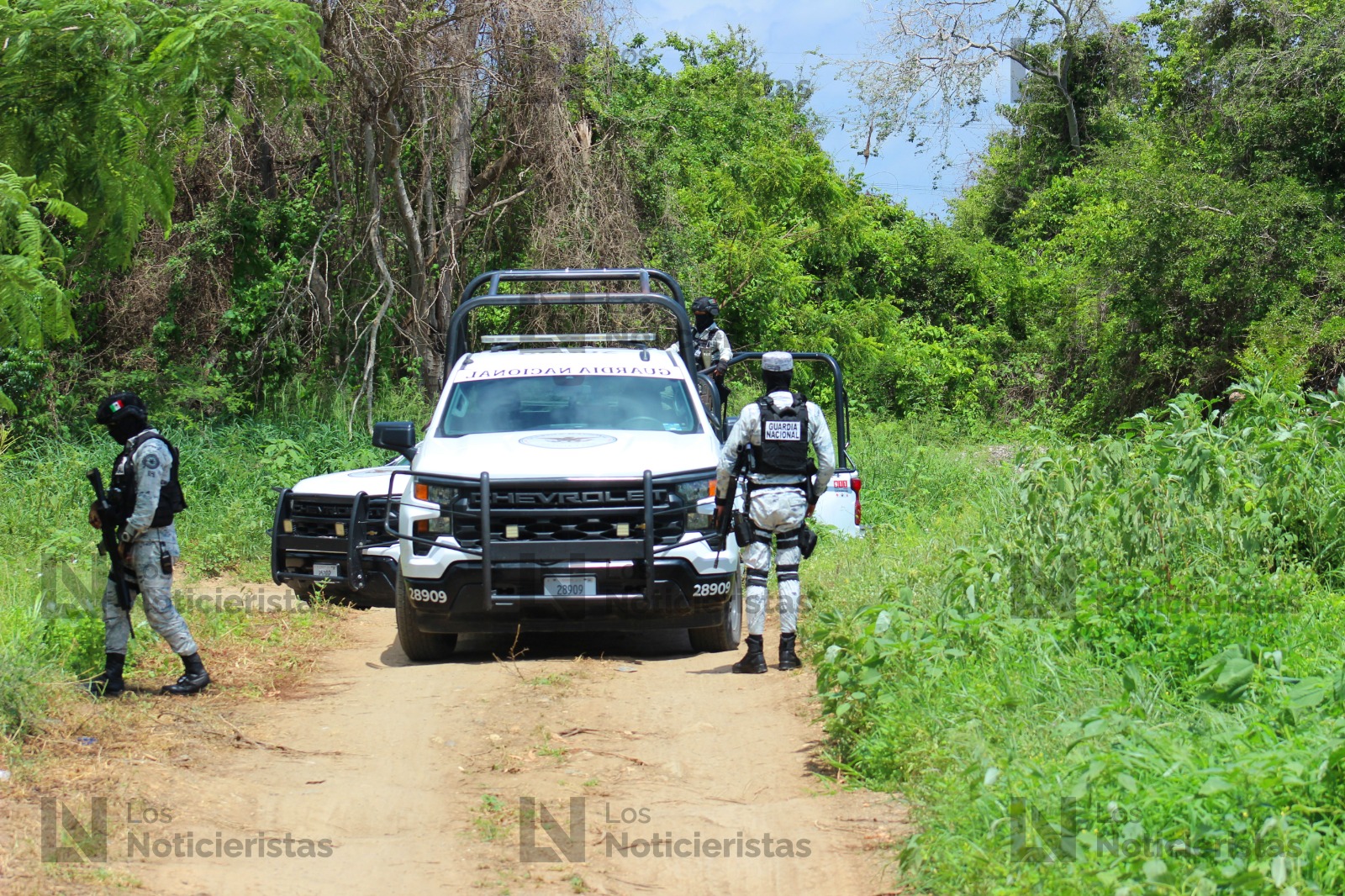 Ejercito, Guardia Nacional y Policía Estatal resguardan lugar hallazgo cuerpo sin vida
