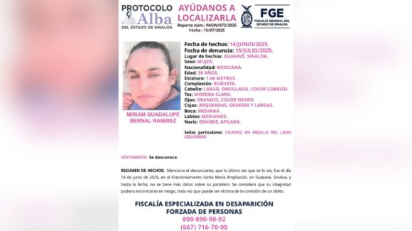 Activan el Protocolo Alba por la desaparición de Miriam Guadalupe