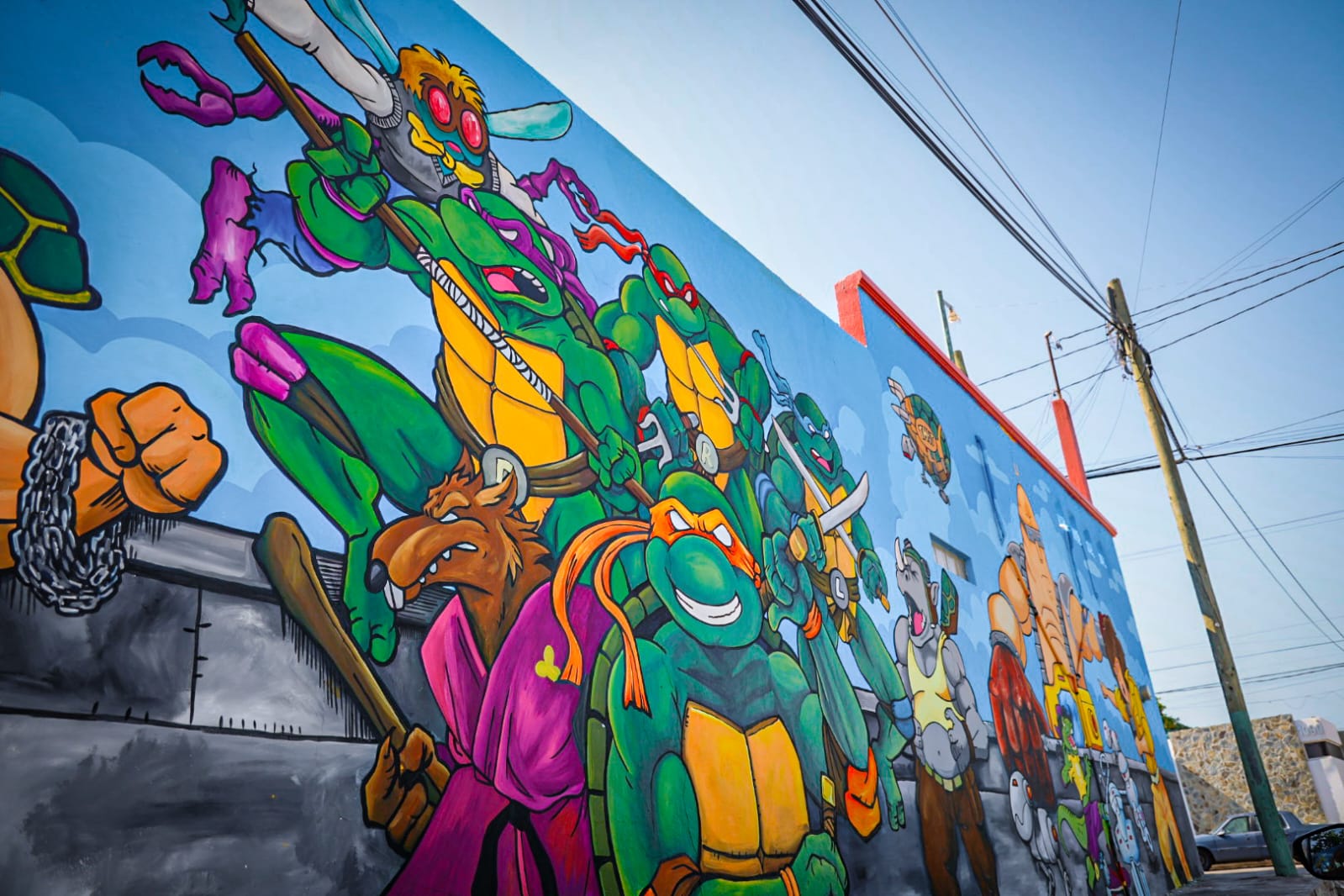 mural en homenaje las Tortugas Ninjas Adolescentes Mutantes en Culiacán