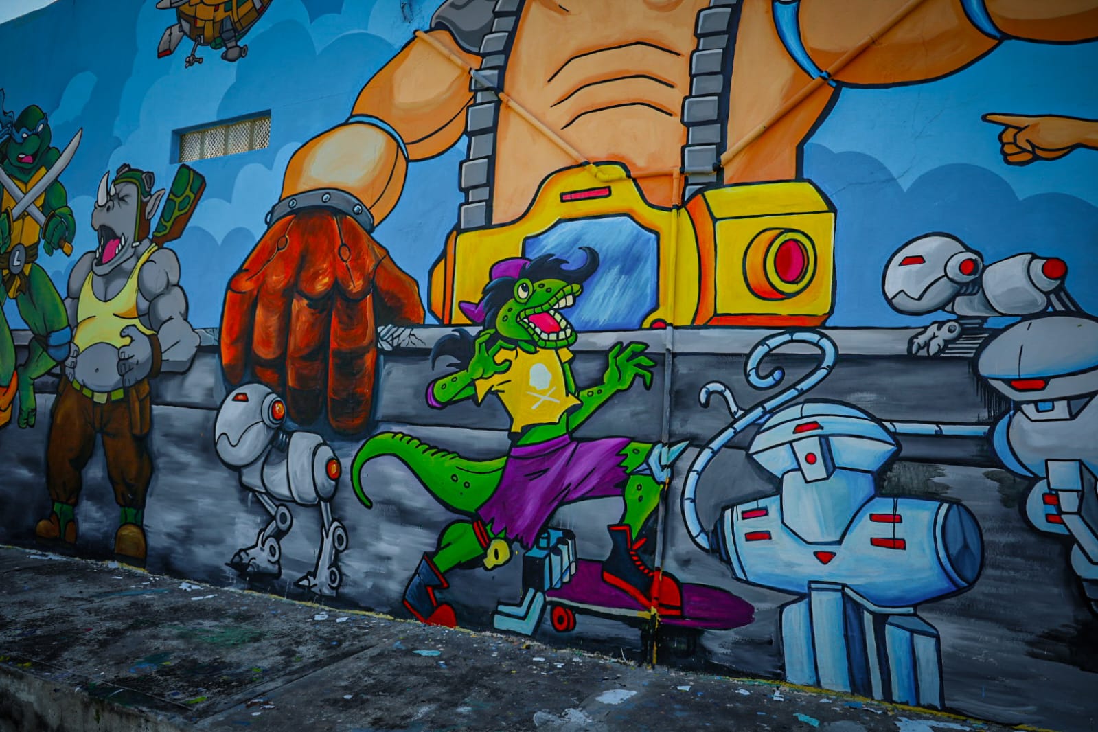 mural en homenaje las Tortugas Ninjas Adolescentes Mutantes en Culiacán
