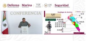 General Hernán Cortés en conferencia de prensa en Culiacán, Sinaloa