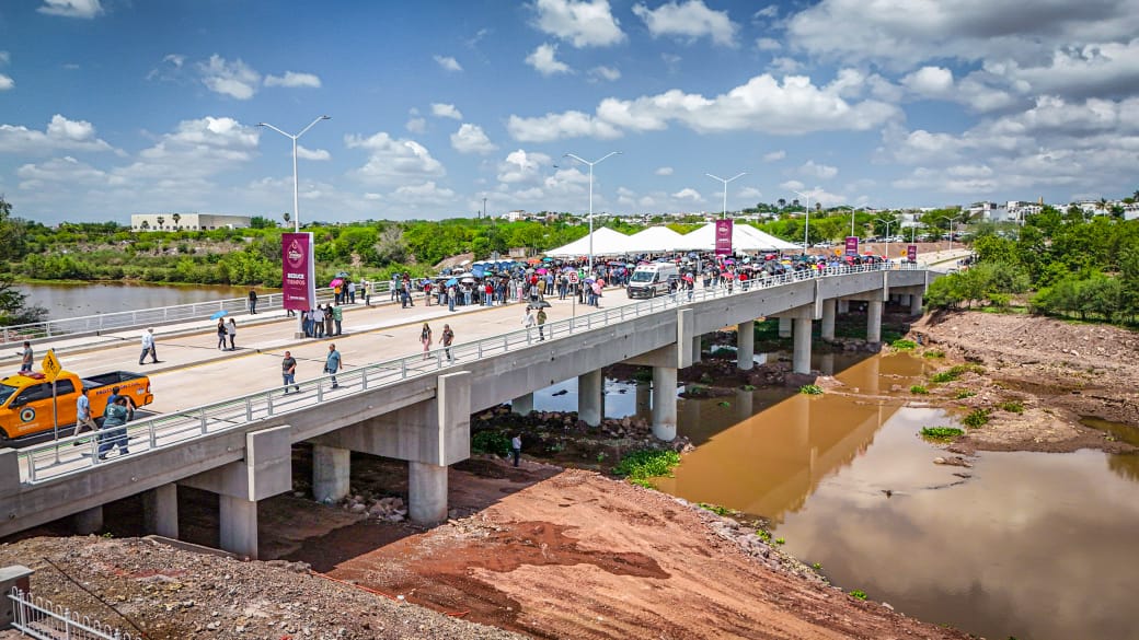Rocha inaugura el nuevo puente Humaya en Santa Fe, Culiacán