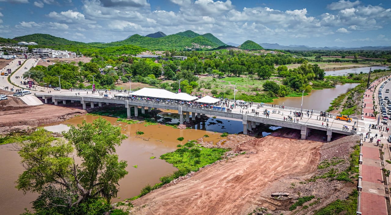 Rocha inaugura el nuevo puente Humaya en Santa Fe, Culiacán