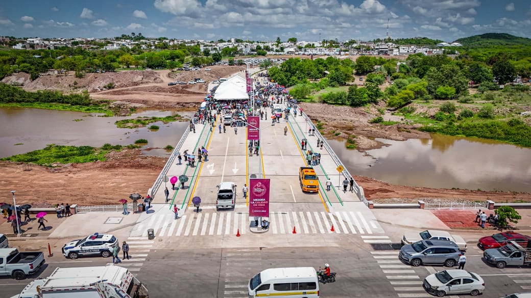 Rocha inaugura el nuevo puente Humaya en Santa Fe, Culiacán