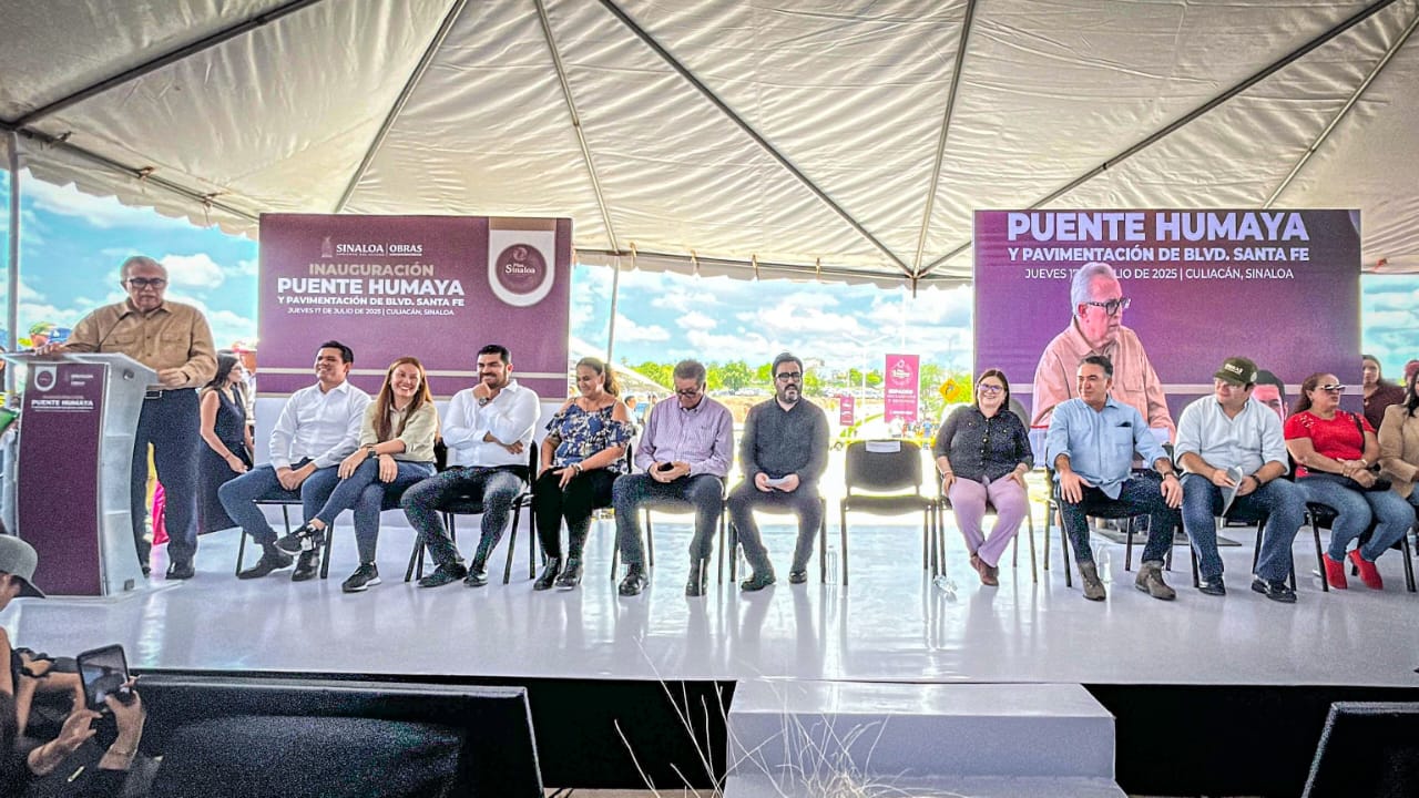 Rocha inaugura el nuevo puente Humaya en Santa Fe, Culiacán