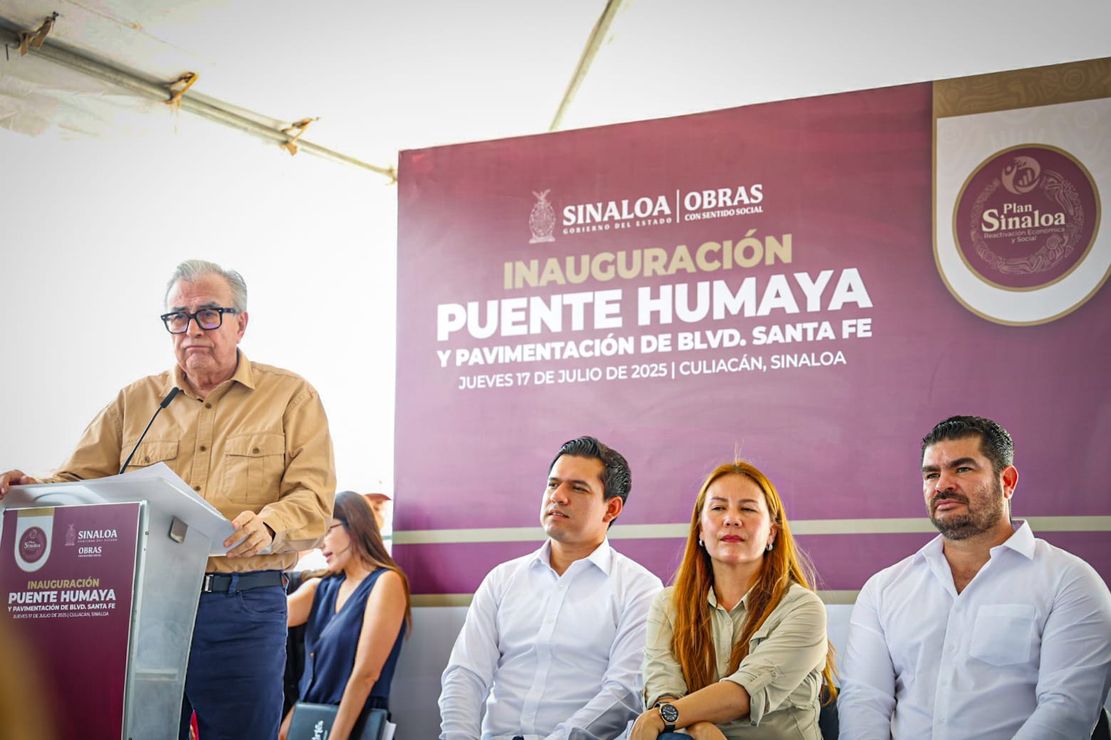 Rocha inaugura el nuevo puente Humaya en Santa Fe, Culiacán