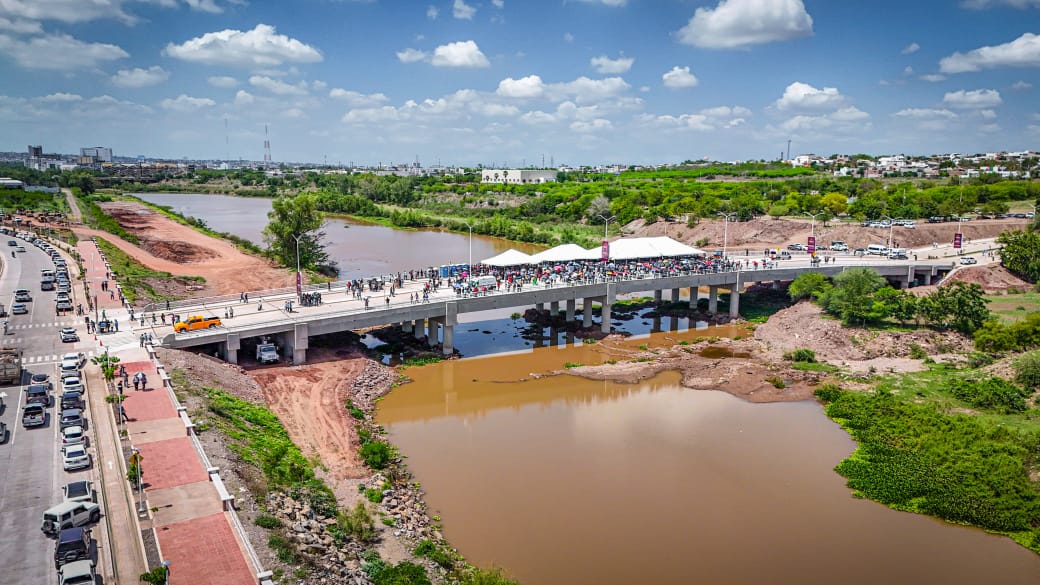 Rocha inaugura el nuevo puente Humaya en Santa Fe, Culiacán