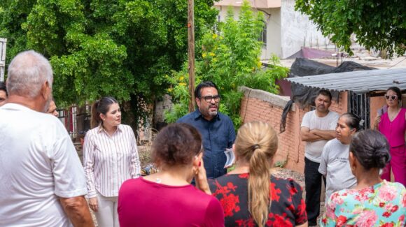Gámez Mendívil supervisa arroyos de las colonias Progreso y 7 Gotas; sostiene Diálogos por el Bienestar con vecinos