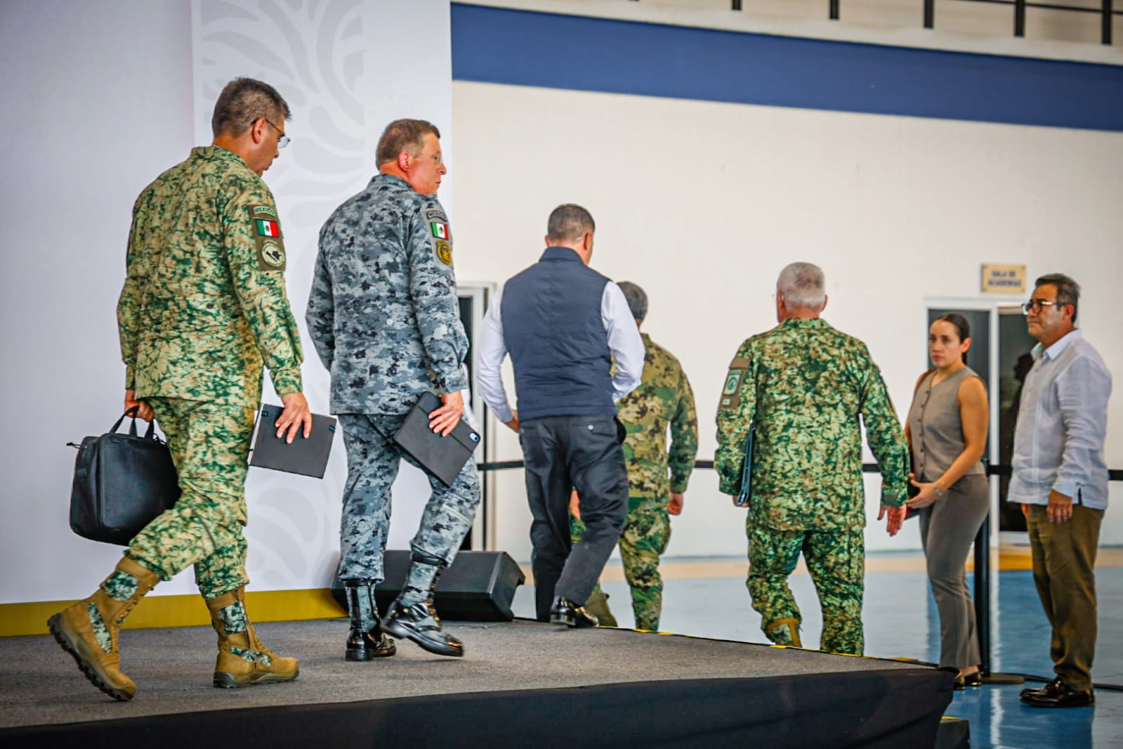 Secretario de la Defensa Nacional, Ricardo Trevilla y Omar García Harfuch