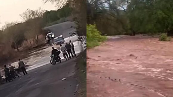 ¡Mucha lluvia en la sierra! Se desborda el arroyo de El Caimán en Sinaloa municipio