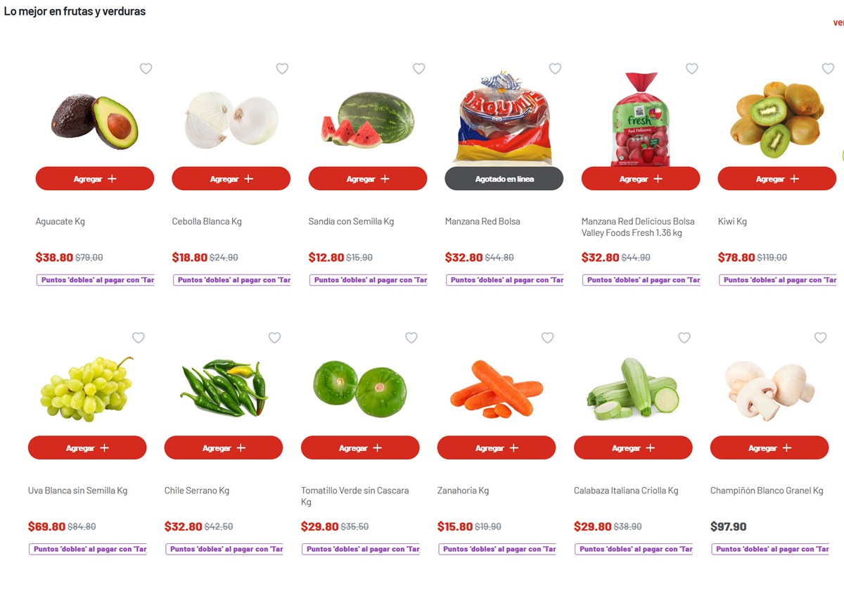 Ofertas de Soriana en frutas y verduras