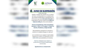 suspension de agua en topo