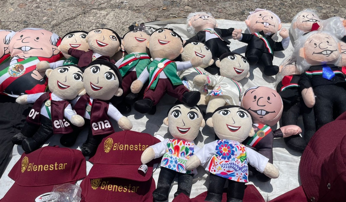 Venta de mercancía política en gira de Claudia Sheinbaum en Culiacán