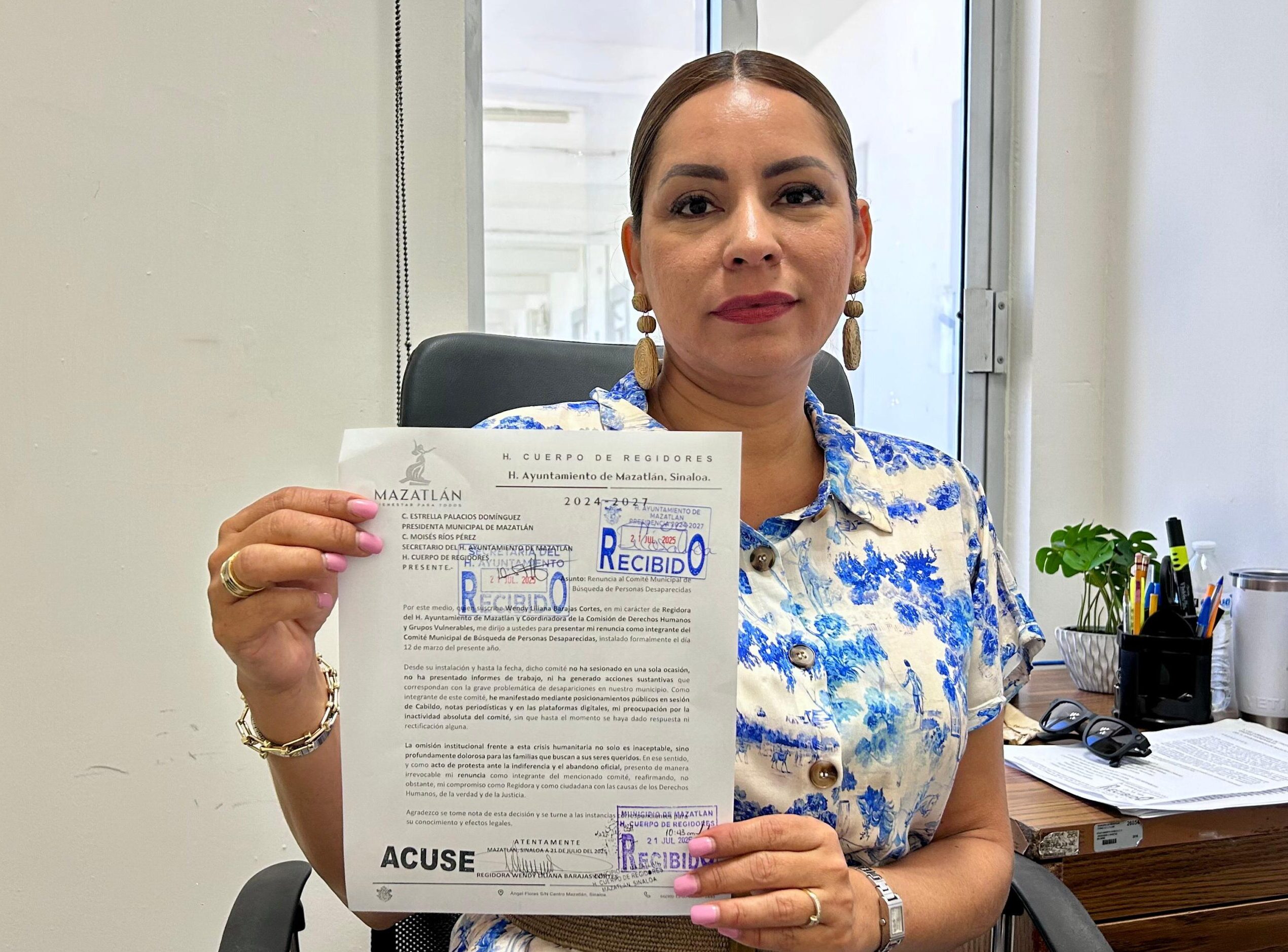 Por inoperancia, Wendy Barajas renuncia al Comité de Búsqueda de Personas Desaparecidas en Mazatlán