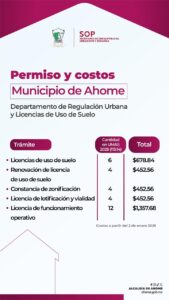 Cartel de precios de impuestos en Ahome