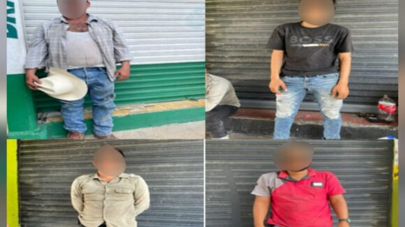 Elementos de fuerzas castrenses detienen a cuatro individuos por robo a comercio en Villa Unión