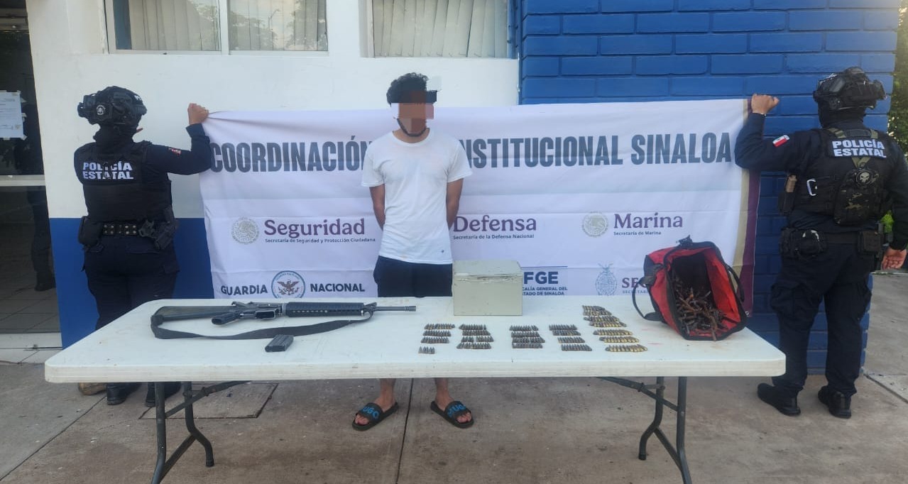 Detienen a un hombre armado en Juntas del Humaya, Culiacán